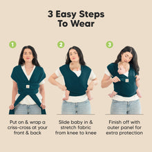 Load image into Gallery viewer, KeaBabies Original Wrap Carrier (Peacock Green)