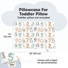 Load image into Gallery viewer, Printed Toddler Pillowcase 13X18" (Wild Count)
