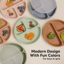 Load image into Gallery viewer, 3-Pack Prep Silicone Suction Plates with Lids (Burgundy)