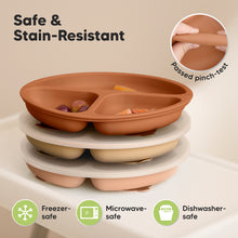 Load image into Gallery viewer, 3-Pack Prep Silicone Suction Plates with Lids (Terracotta)