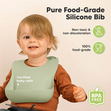 Load image into Gallery viewer, 2-Pack Prep Silicone Bibs (Sage)