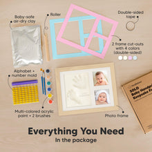 Load image into Gallery viewer, Baby Handprint & Footprint Keepsake Solo Frame (Ash Wood)