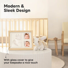 Load image into Gallery viewer, Baby Handprint & Footprint Keepsake Solo Frame (Ash Wood)
