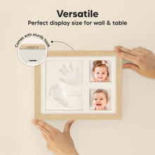 Load image into Gallery viewer, Baby Handprint & Footprint Keepsake Solo Frame (Ash Wood)