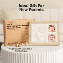 Load image into Gallery viewer, Baby Handprint & Footprint Keepsake Solo Frame (Ash Wood)