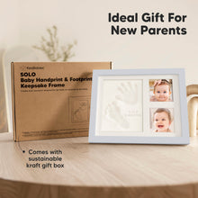 Load image into Gallery viewer, Baby Handprint & Footprint Keepsake Solo Frame (Mist Blue)