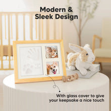 Load image into Gallery viewer, Baby Handprint & Footprint Keepsake Solo Frame (Natural Pine)