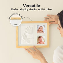 Load image into Gallery viewer, Baby Handprint & Footprint Keepsake Solo Frame (Natural Pine)