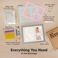 Load image into Gallery viewer, Baby Handprint & Footprint Keepsake Solo Frame (Cloud Gray)