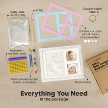 Load image into Gallery viewer, Baby Handprint & Footprint Keepsake Solo Frame (Vintage White)