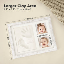 Load image into Gallery viewer, Baby Handprint & Footprint Keepsake Solo Frame (Vintage White)