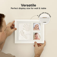 Load image into Gallery viewer, Baby Handprint & Footprint Keepsake Solo Frame (Vintage White)