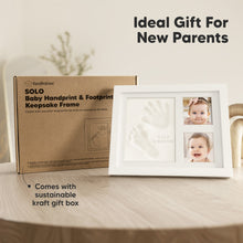 Load image into Gallery viewer, Baby Handprint & Footprint Keepsake Solo Frame (Vintage White)