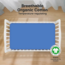 Load image into Gallery viewer, Soothe Fitted Crib Sheet (Cornflower)