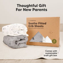 Load image into Gallery viewer, Soothe Fitted Crib Sheet (Storm)