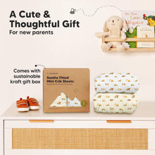 Load image into Gallery viewer, Soothe Fitted Mini Crib Sheet (Construction)