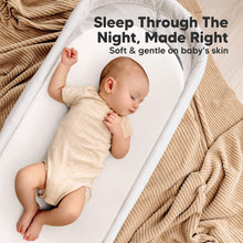 Load image into Gallery viewer, Sleep through the night bassinet protector that is soft and gentle on baby’s skin.