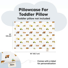 Load image into Gallery viewer, Printed Toddler Pillowcase 13X18" (Construction)