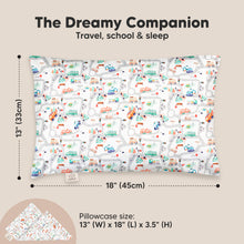 Load image into Gallery viewer, Toddler Pillow with Pillowcase (Roadway)