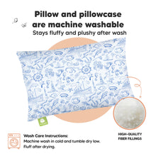 Load image into Gallery viewer, Toddler Pillow with Pillowcase (Nautical)