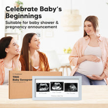 Load image into Gallery viewer, Trio Baby Sonogram Frame (Mist Blue)