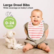 Load image into Gallery viewer, Large Drool Bibs, Wide coverage on baby's chest, For babies 0-24 months