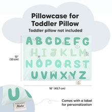 Load image into Gallery viewer, Printed Toddler Pillowcase 13X18" (KeaABC Mint)