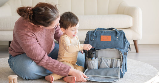 Mom and toddler packing essentials for preschool