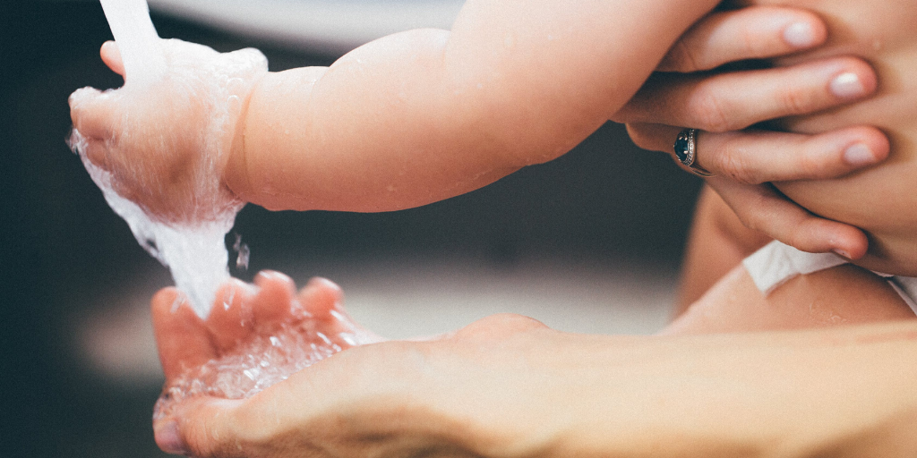 Hand Washing With KeaBabies Washcloths