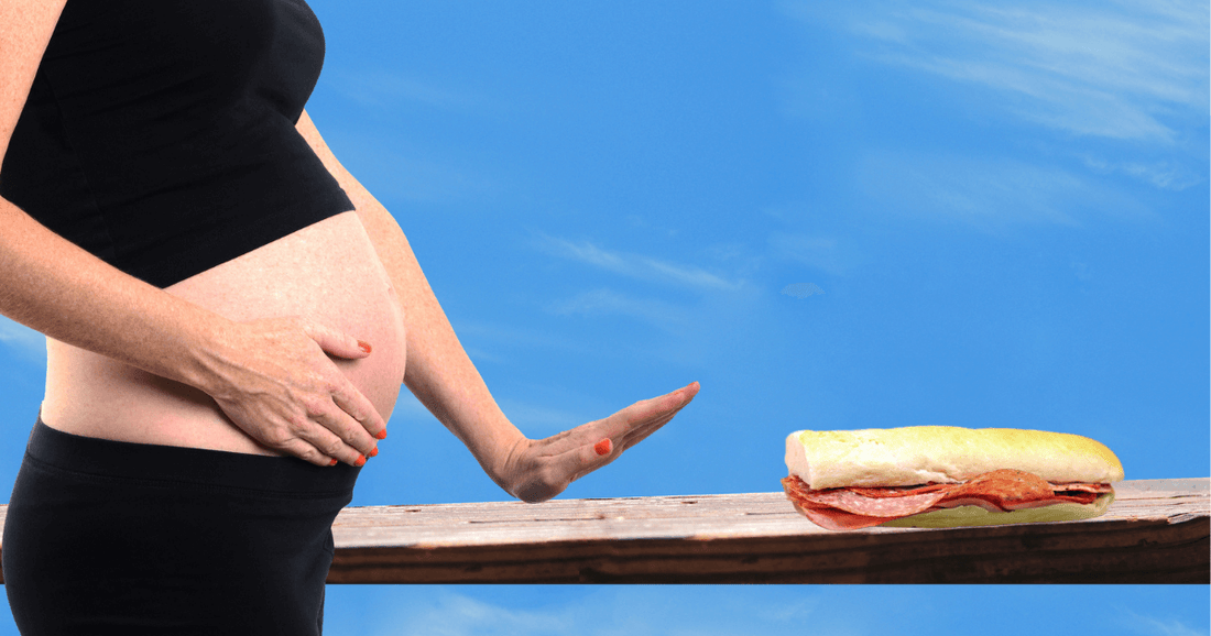 A pregnant woman learning about safety precautions for deli meat.