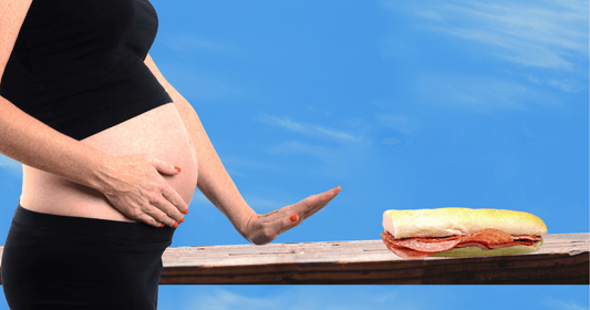 A pregnant woman learning about safety precautions for deli meat.