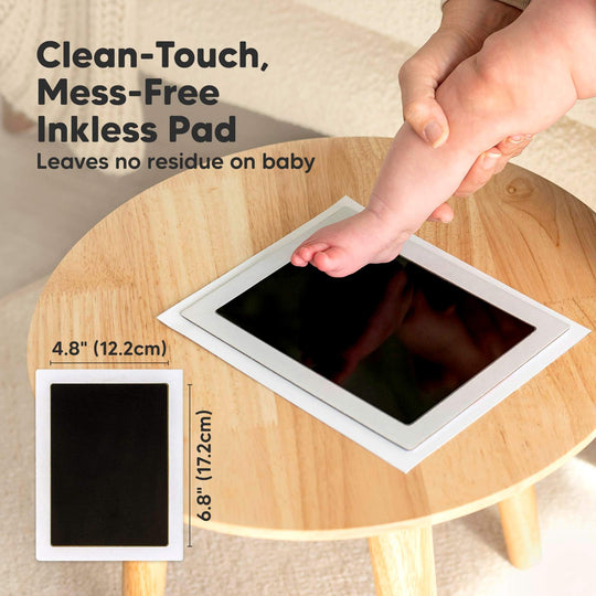 KeaBabies jumbo pink inkless ink pad with imprint cards for mess-free baby hand, footprint, and pet paw print keepsakes.