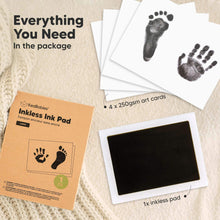 Load image into Gallery viewer, Everything You Need In the Package. 4 x 250 gsm art cards, 1x inkless ink pad 

