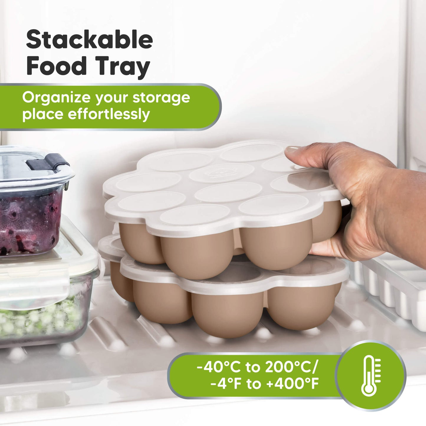 Stackable Food Tray, Organize your storage place effortlessly, -40°C to 200°C / -4°F to +400°F 33643410358458