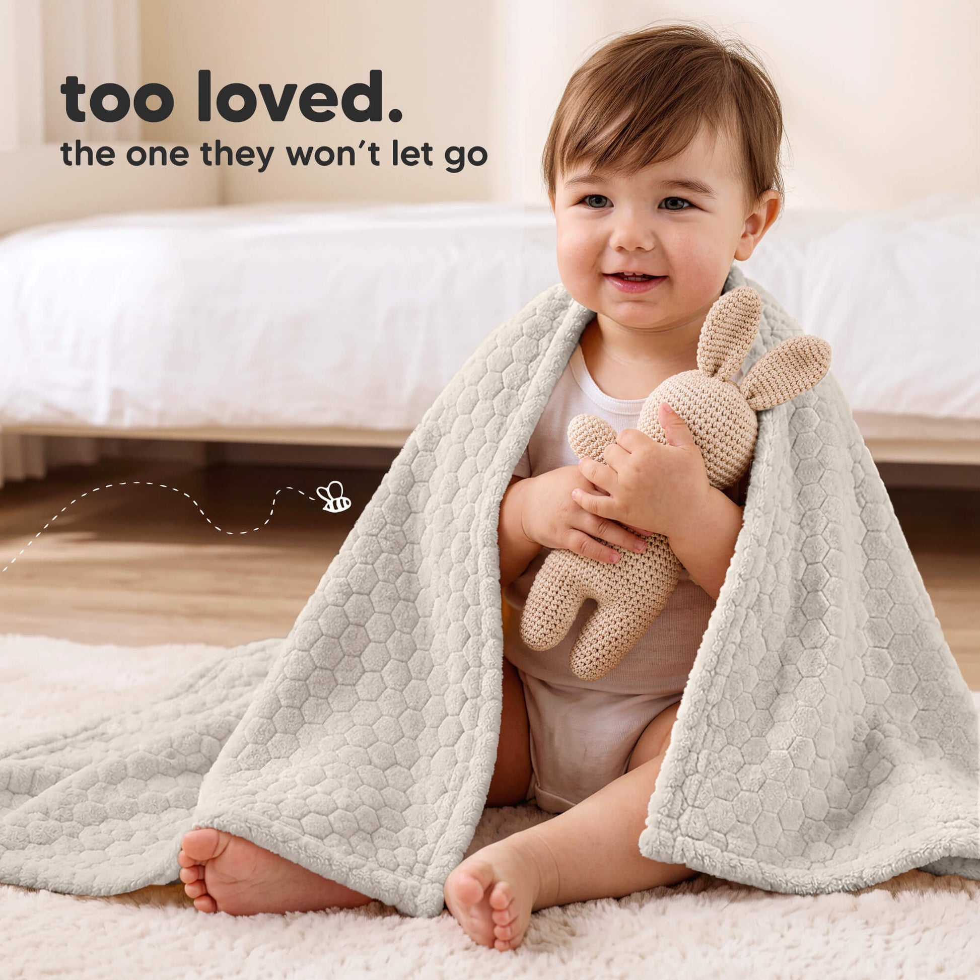Soufflé Fleece Baby Blanket (Honey) 33929040003258