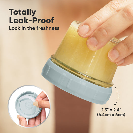 6-Pack Prep Jars Food Glass Containers (Slate)