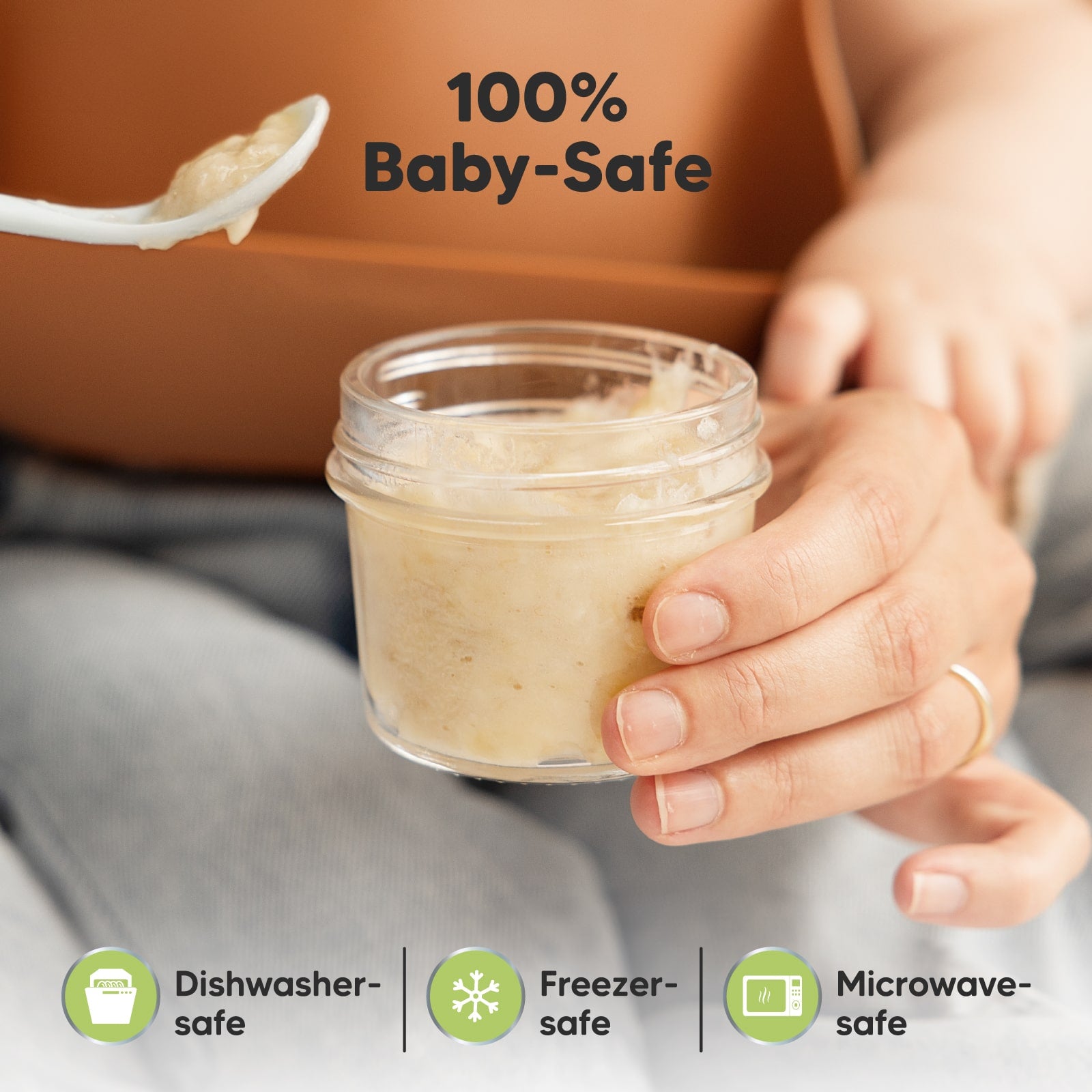 100% Baby-Safe, dishwasher-safe, freezer-safe, and microwave-safe.
 27404127568058