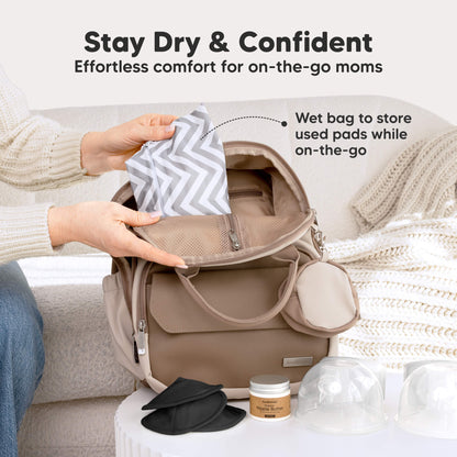 Stay Dry & Confident - Effortless comfort for on-the-go moms. Wet bag to store used pads while on-the-go 32178892505274