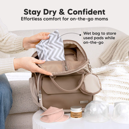 Stay Dry & Confident - Effortless comfort for on-the-go moms. Wet bag to store used pads while on-the-go 32179020398778