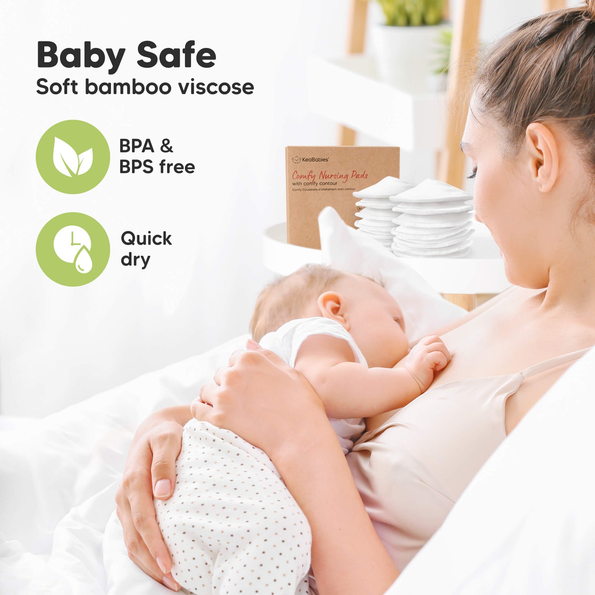 Baby Safe, Soft bamboo viscose, BPA& BPS free, Quick dry 32178886213818