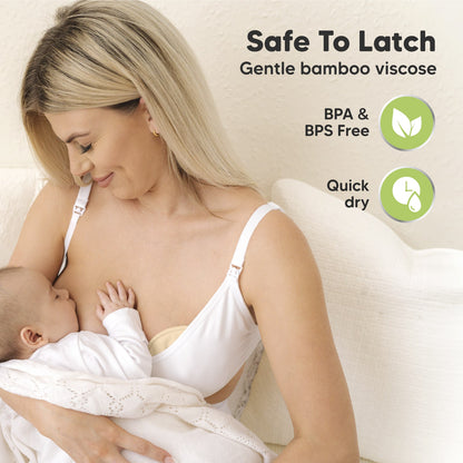 Safe To Latch, gentle bamboo viscose, BPA & BPS free, quick-drying.
 27346519851194