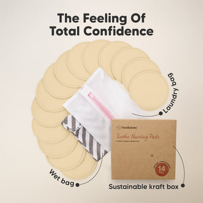 The Feeling Of Total Confidence, includes multiple reusable pads, wet bag, and sustainable kraft box.
 27346519687354