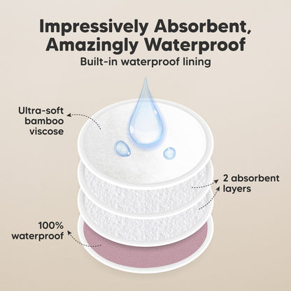 Impressively Absorbent, Amazingly Waterproof, built-in waterproof lining, ultra-soft bamboo viscose, 2 absorbent layers, 100% leak protection.
 27346525552826