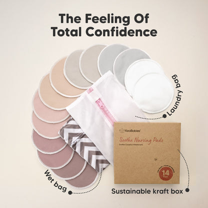 The Feeling Of Total Confidence, includes multiple reusable pads, wet bag, and sustainable kraft box.
 27346525749434