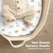 Load image into Gallery viewer, 2-Pack Isla Fitted Bassinet Sheets (KeaSafari)
