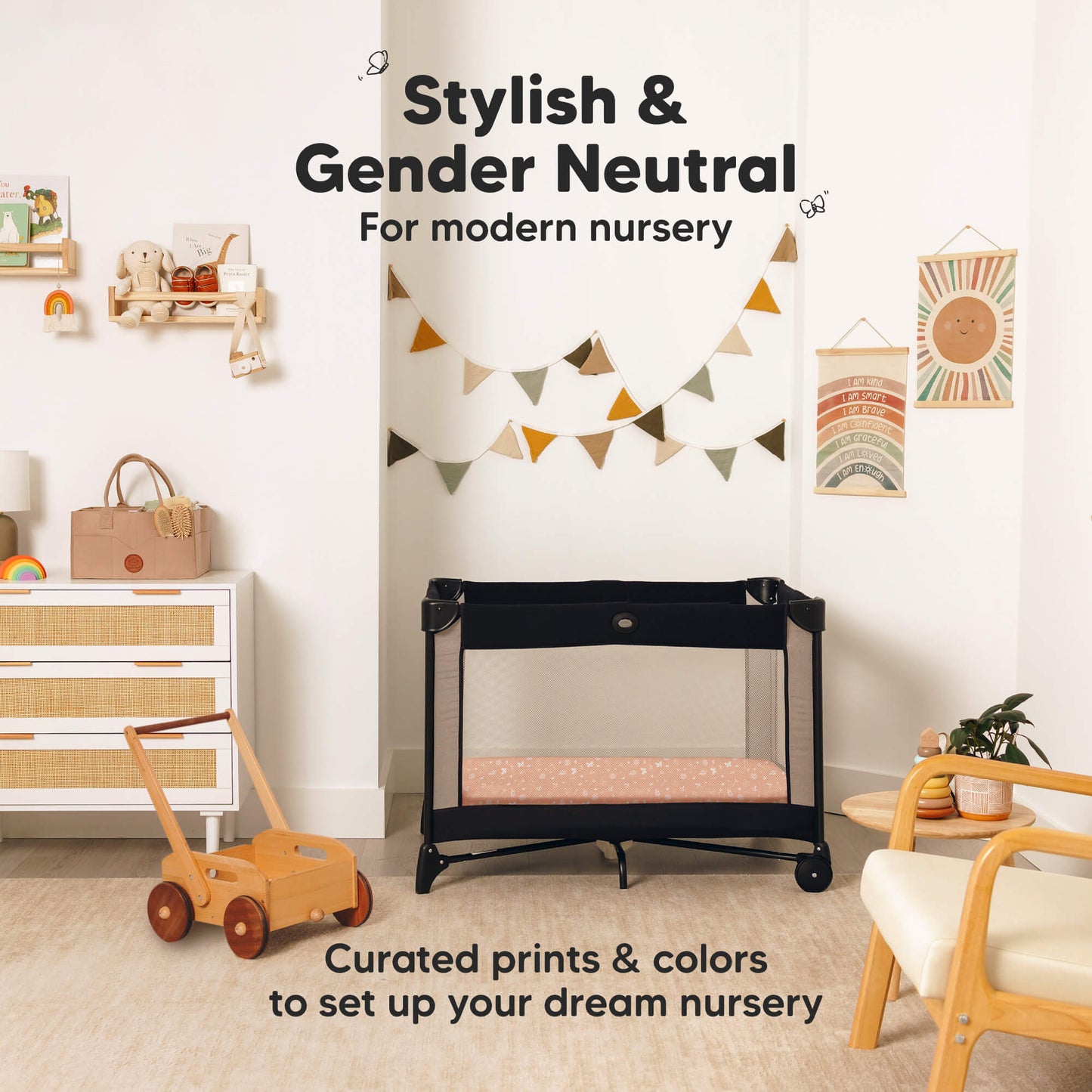 Stylish & Gender Neutral
For modern nursery. Curated prints & colors to set up your dream nursery  29215386599610