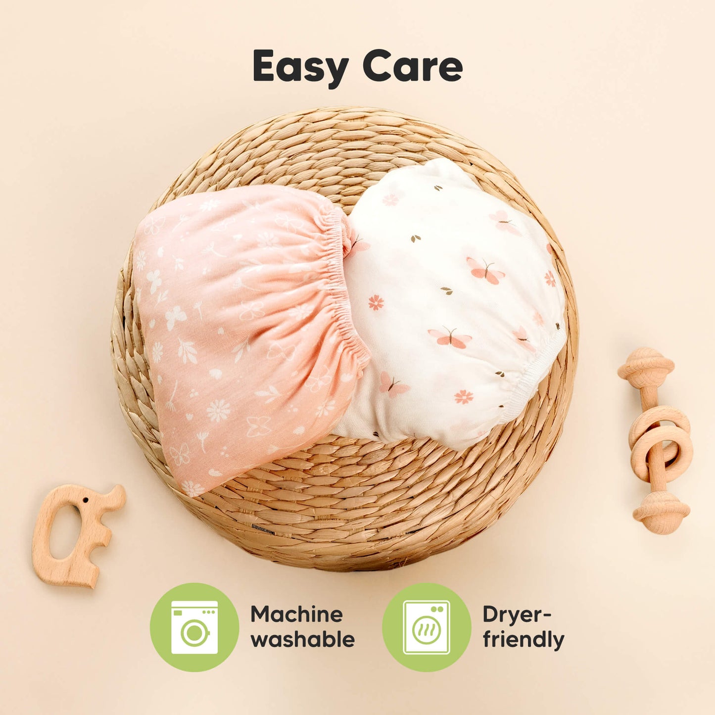 Easy Care, Machine washable, Dryer-friendly 29215386632378