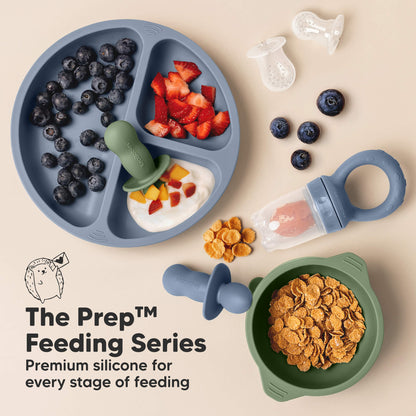 The Prep™ feeding series showcasing premium silicone feeding tools for every stage of baby-led feeding. 30513422893242