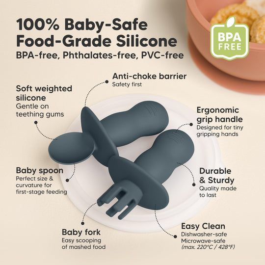 2-Sets Lil’ Prep Baby Fork & Spoon (Rocky)