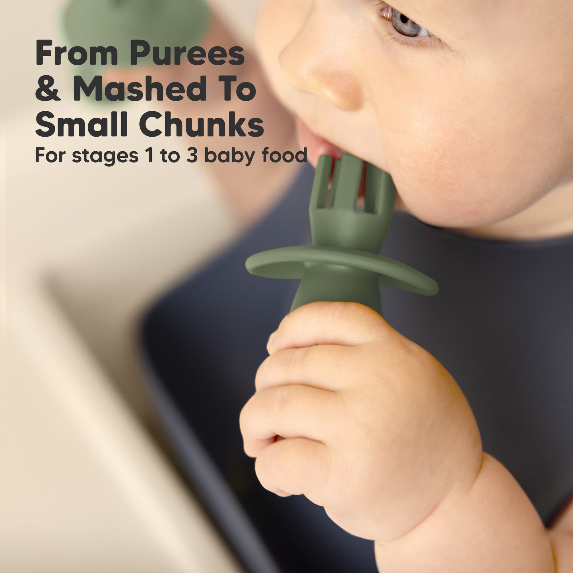 Suitable from purées and mashed foods to small chunks across early feeding stages.
 27845875171514